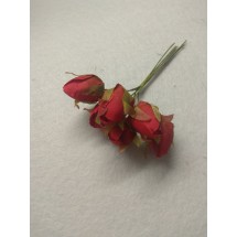 Цветы из ткани 1,8*2,5 см в пучках (6 шт) цв. темно-красный, цена за пучок